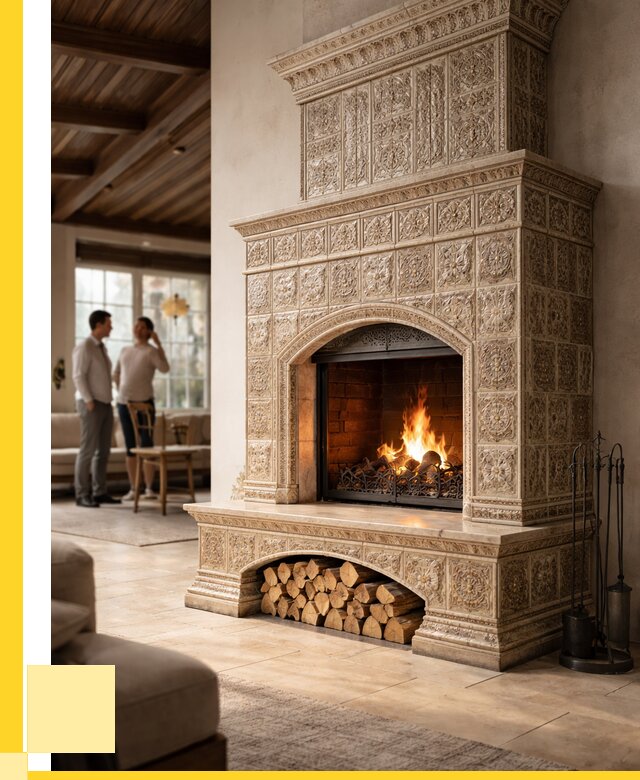 Купить изразцовый камин в Омске от 259225 р. | ЭриданОмс