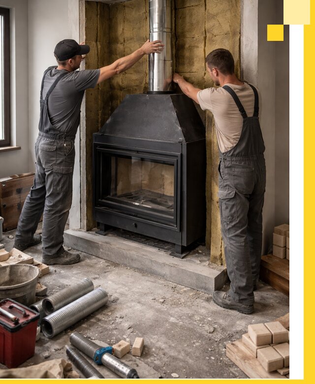 Изготовление и монтаж закрытых каминов в Омске под ключ