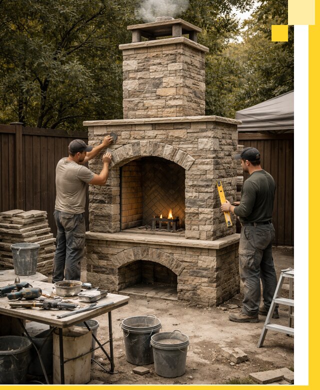 Проектирование и установка уличных каминов в Омске