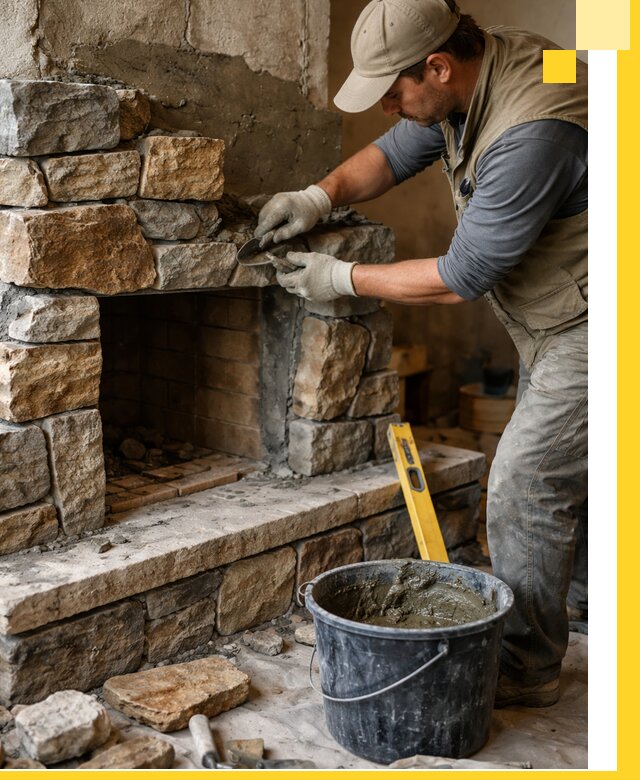 Изготовление и установка каменных каминов под ключ в Омске