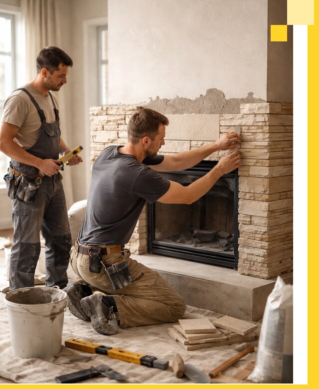 Установка и монтаж каминов для загородного дома в Омске