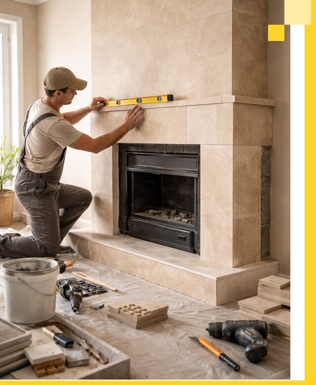 Установка и монтаж каминов в частном доме под ключ в Омске