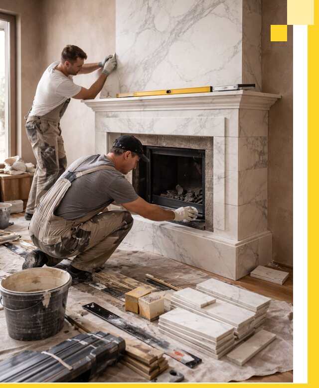 Отделка каминов в Омске качественные облицовочные работы