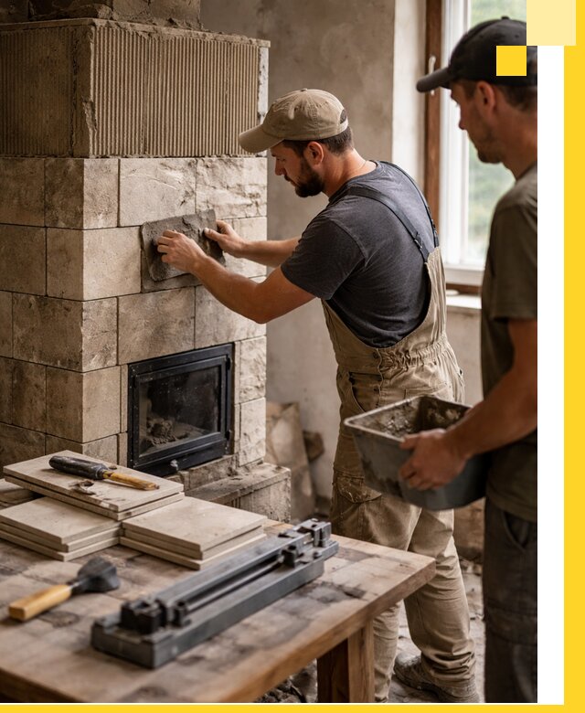 Профессиональная облицовка печей в Омске: керамика и камень