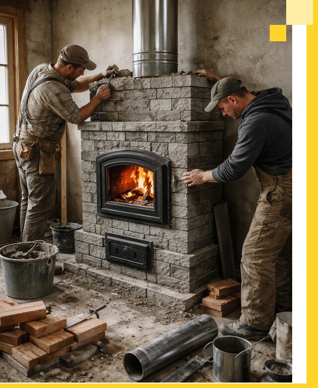 Производство, поставка и монтаж дровяных печей в Омске