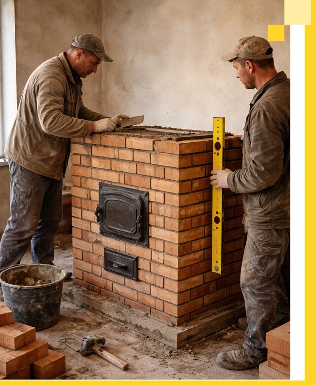 Отопительные печи под ключ в Омске, установка и сборка