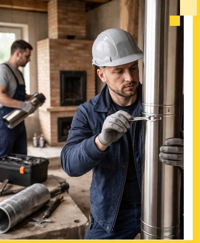 Профессиональный монтаж дымоходов для печей в Омске