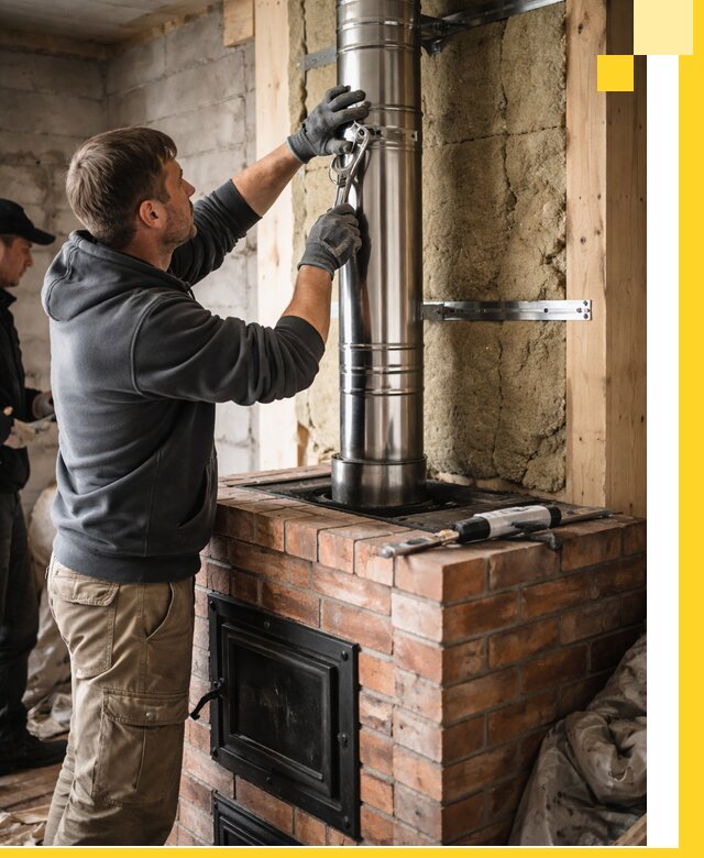 Изготовление и монтаж печей и дымоходов под ключ в Омске