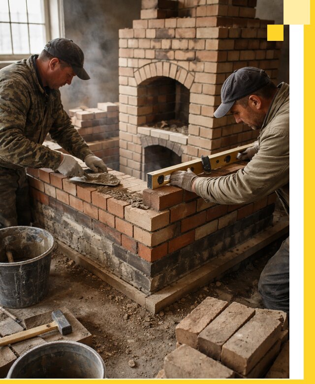 Изготовление и монтаж печей и каминов из кирпича в Омске