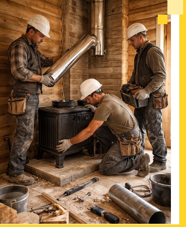 Профессиональный монтаж банных печей и дымоходов в Омске