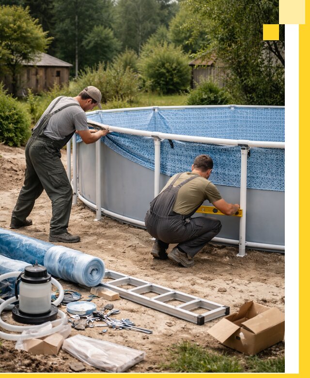 Установка и монтаж каркасных бассейнов в Омске под ключ