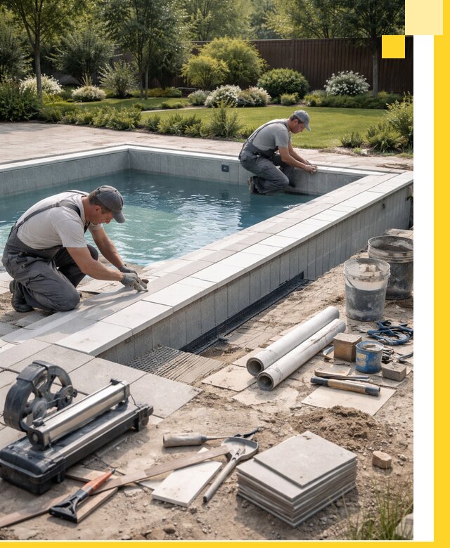 Строительство открытых бассейнов под ключ в Омске профессионально