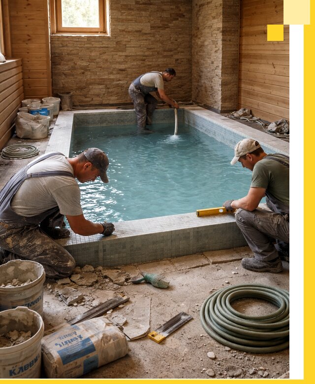 Проектирование и строительство бассейнов для бани в Омске