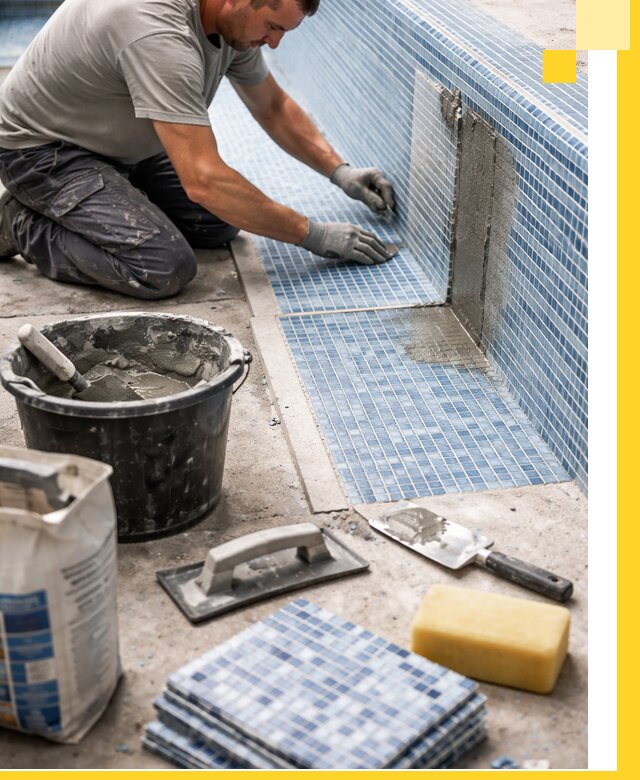 Укладка и ремонт мозаики для бассейнов под ключ в Омске