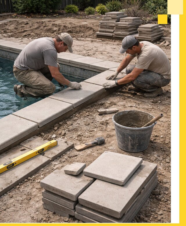 Установка и изготовление копингового камня для бассейнов в Омске