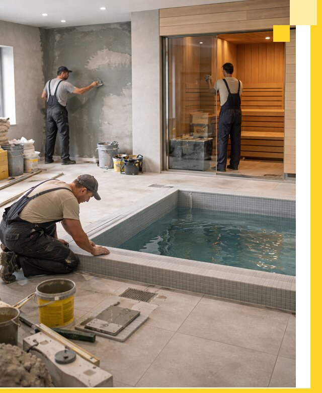 Проектирование и строительство сауны с бассейном в Омске