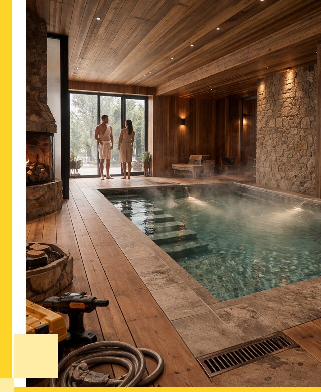 Проекты бань с бассейном под ключ в Омске от 77768 р., ЭриданОмс