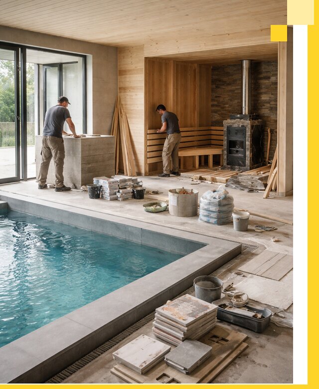 Проектирование и строительство бань с бассейном в Омске