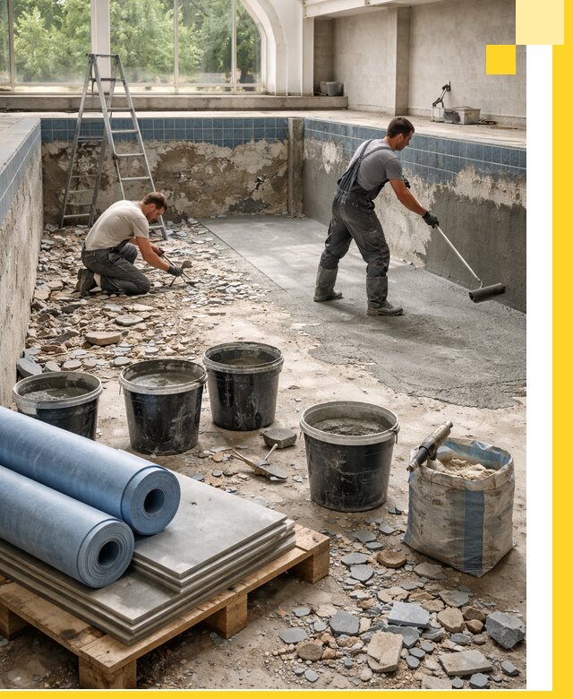 Реконструкция бассейнов в Омске: ремонт, гидроизоляция