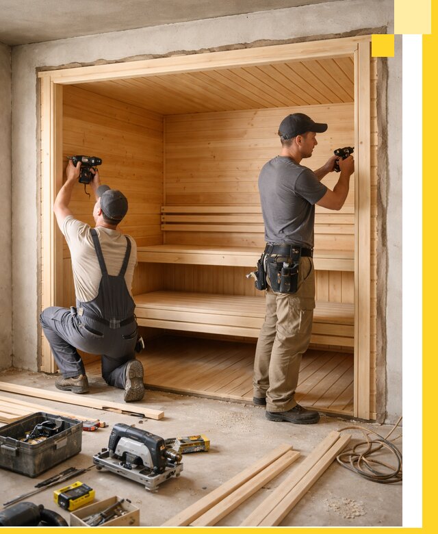 Монтаж саун под ключ в Омске — проектирование и установка