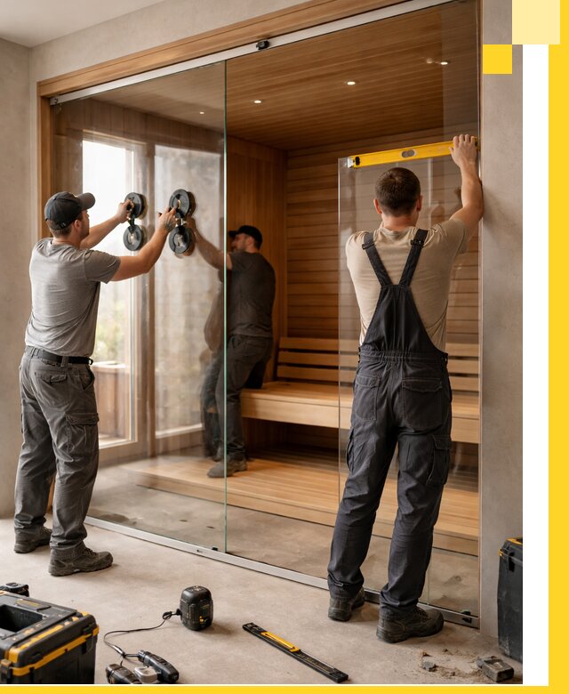 Производство и монтаж стеклянных саун под ключ в Омске