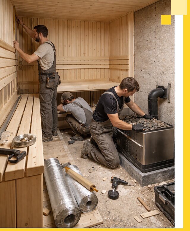 Индивидуальные сауны на заказ в Омске под ключ, проект и монтаж