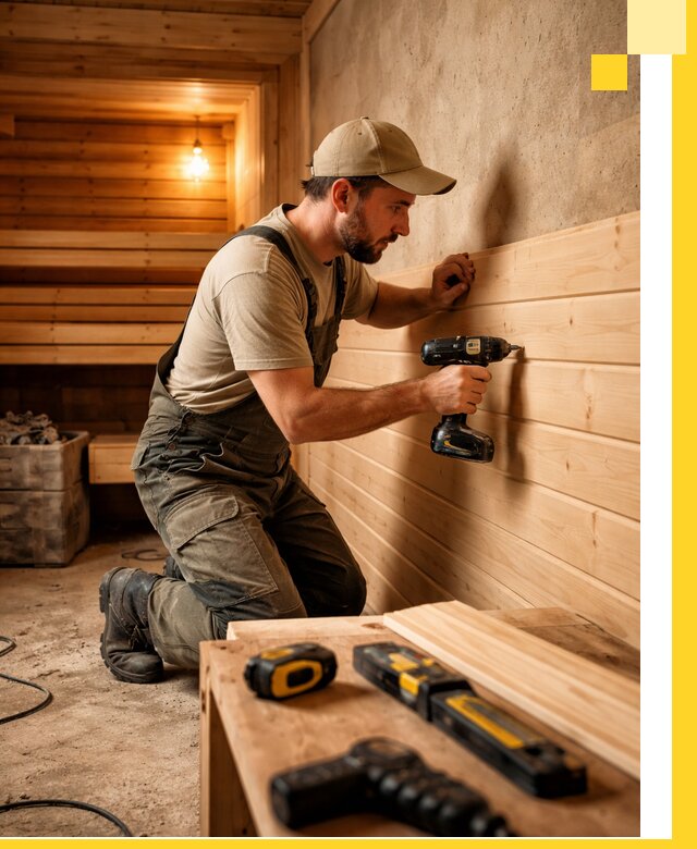 Профессиональная внутренняя отделка бани в Омске под ключ