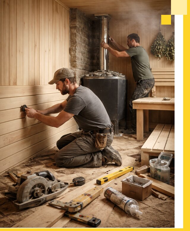 Полное строительство и оснащение парных под ключ в Омске