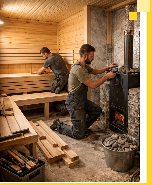 Дизайн и строительство интерьеров бань под ключ в Омске