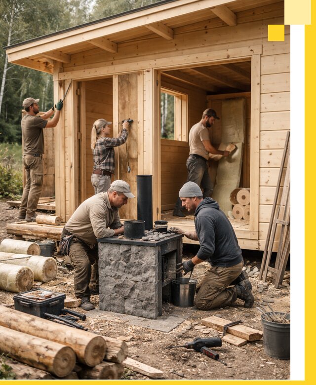 Купить баню под ключ в Омске строительство монтаж отделка