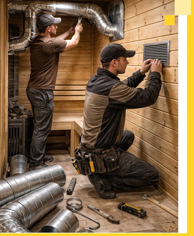 Проектирование и монтаж вентиляции бани в Омске под ключ