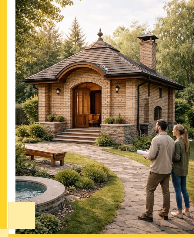 Проект кирпичной бани в Омске от 31107 р. | ЭриданОмс