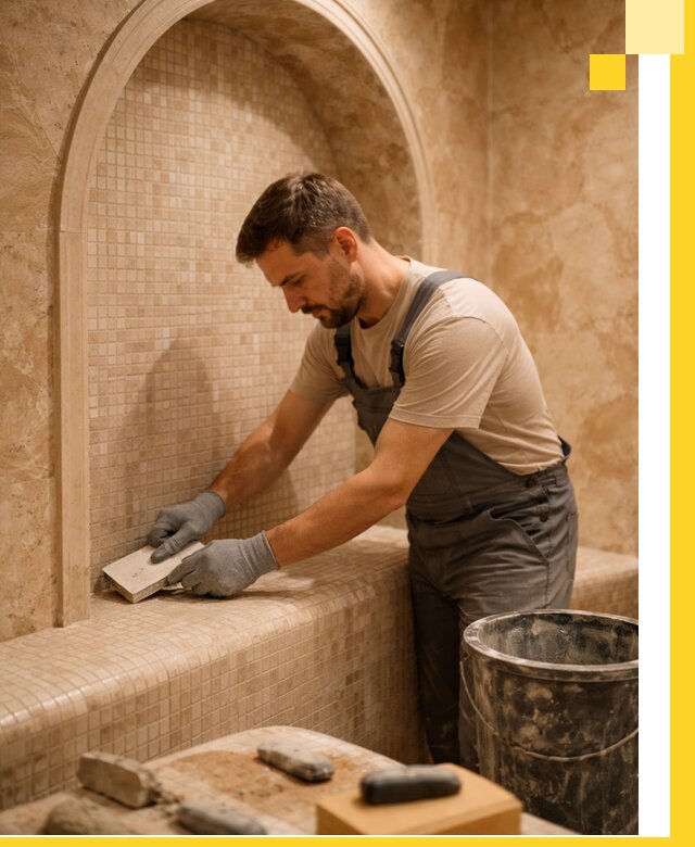 Профессиональная отделка хамамов с мозаикой под ключ в Омске