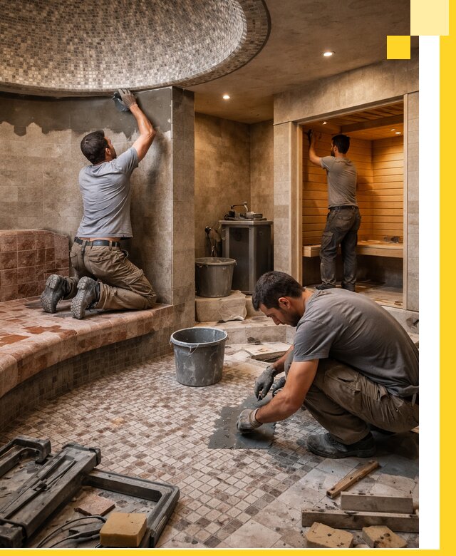 Проект и строительство хамама бани и сауны под ключ в Омске